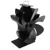 6 Blade Stove Eco Fan Black High Temperature Resistant Self Starting Energy Saving Heat Powered Fan
