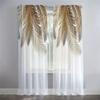 Luxury Gold Feather Leaf Sheer Voile Blinds For Bedroom Tulle Window Curtains For Living Room Sheer Curtains Blinds Drapes 2Pc