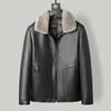 New Genuine Leather Jacket Men's Down Liner Mink Fur Collar Sheepskin Jacket Fur Jacket