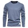 TrendHub 100% Cotton Long Sleeve T Shirt For Men Solid Spring Casual Mens T-shirts High Quality Male Tops Classic Clothes Men's T-shirts