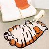 Adorable Tiger Pattern Carpet Cute Soft Plush Door Mat for Daily Use