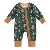 Baby Boy Zipper Romper Casual Duck Print Long Sleeve Jumpsuit for Infant Toddler Fall Outfit