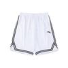 Basketball Series Logo Stripe Mid-Waist Straight Loose Shorts Unisex Bottoms Pure-White 152321230-2