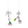 Simple Cherry Strawberry Phone Charm Straps Car Key Hangings Pendants Fashion Bag Decoration Lanyard Purse Accessories