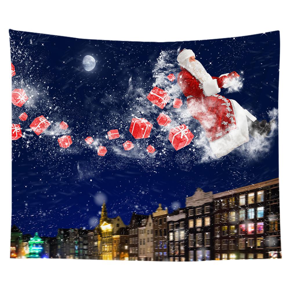 Christmas Decoration Tapestry Snowflake Santa Claus Room Decoration Fireplace Tapestry Gift Christmas Wall Decoration Home