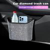 Diamond Crystal Car Trash Can Auto Multi-function Hanging Auto Door Seat Back Storage Box Storage Bucket Bling Car Accessories