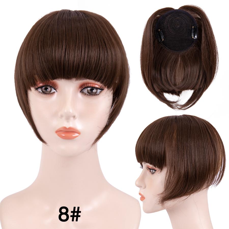 Fringe Bangs Synthetic Hair Extensions Clip In Bangs 6 Inch Short Straight Hairpiece Front Neat Bang Two Side Blonde