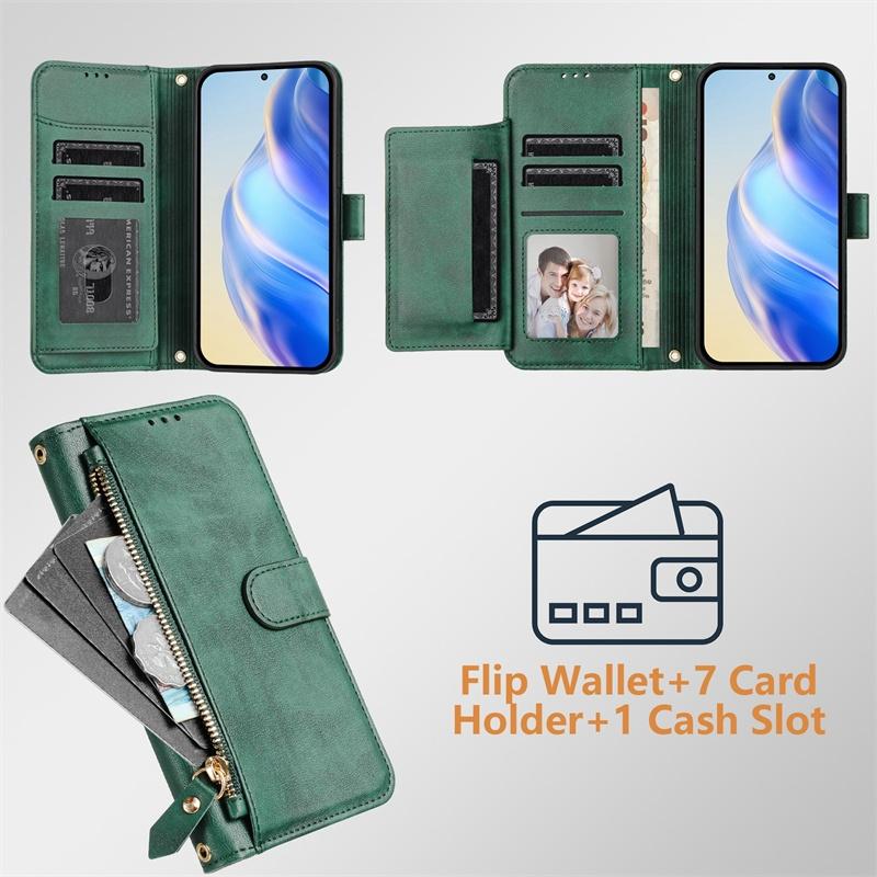 Flip Case for Oneplus 1+ Nord 2T CE 2 3 4 Lite 5G Leather Wallet Cover Card Slot Bag Zipper Casing