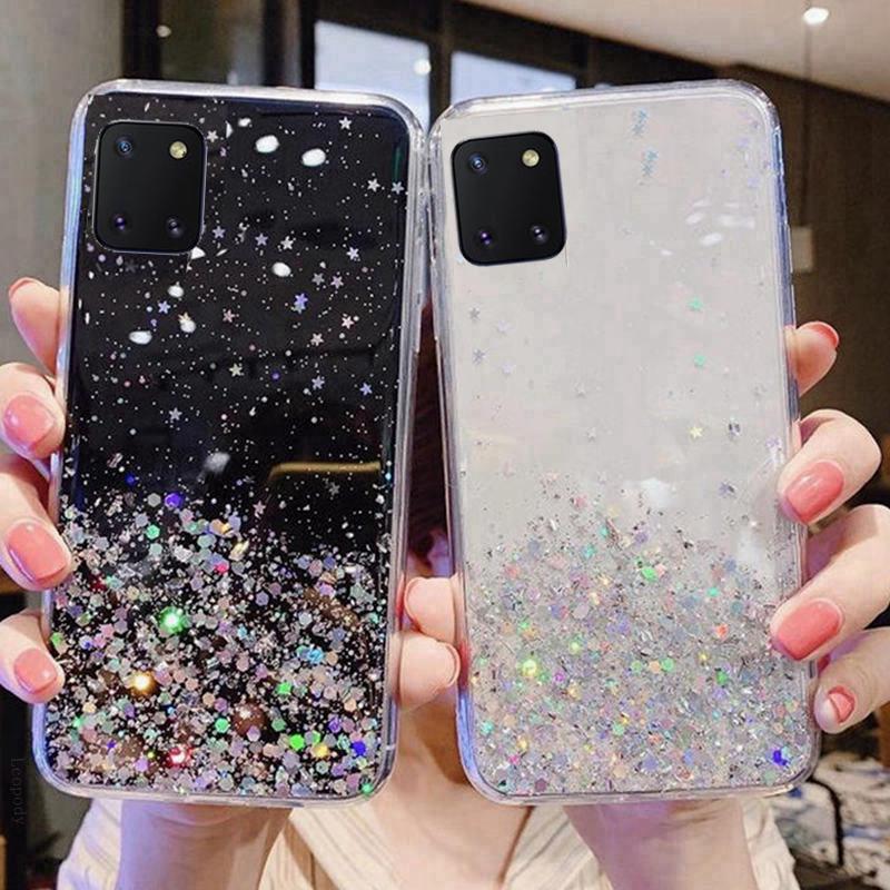 Glitter Phone Case for Samsung Galaxy NOTE 10 Lite Silicone Soft Case Full Cover for Samsung Note10 Lite N770F DS Back Cover