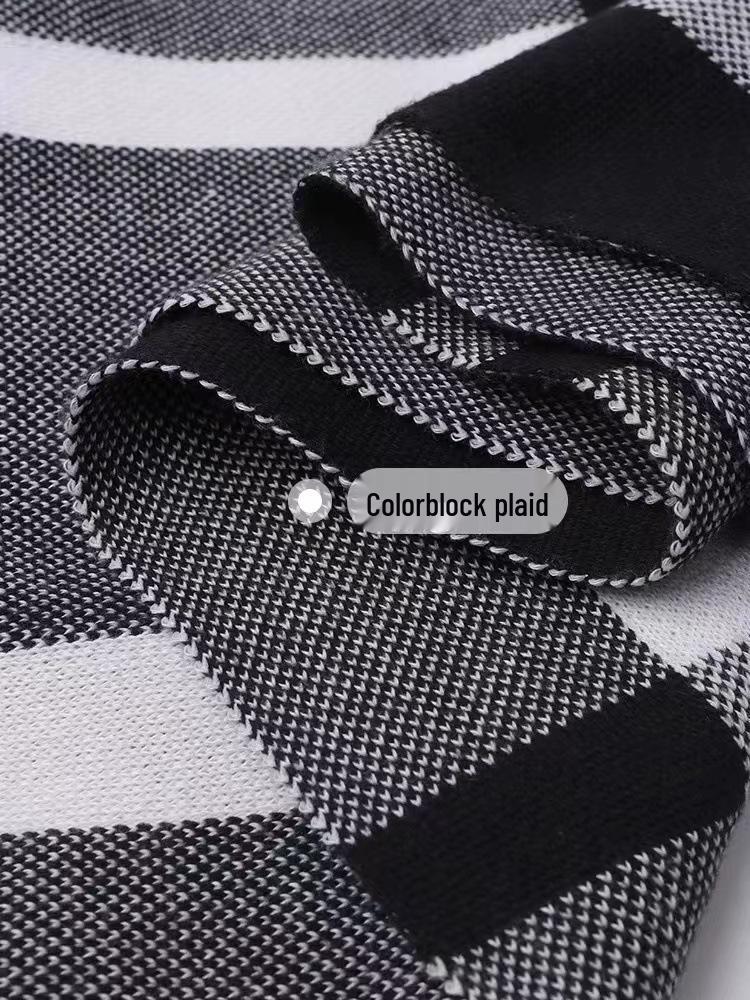 Men's Autumn/Winter Plaid Scarf: Warm Korean-Style Versatile Snood for Students and Youth