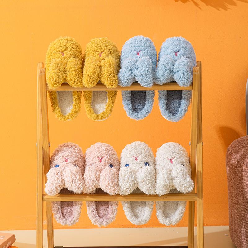 Slippers Women Wear Autumn and Winter New Indoor Home Cute Cartoon Sweet Plush Slippers