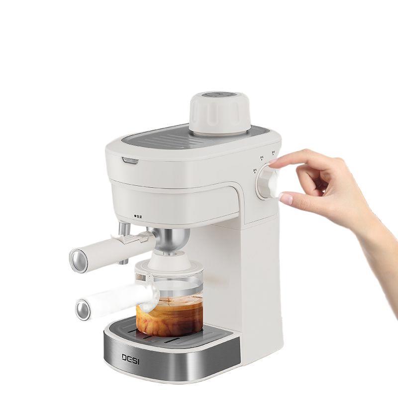 Compact American Semi-Automatic Espresso Machine with Steam Milk Frother for Dorms