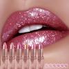 Glitter Shiny Metallic Lipstick Pearlescent Lip Tint,Long Lasting Lip Matte Lip Makeup Gifts for Women Lip Oil Cosmetic