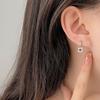 Light Luxury High-end Square Diamond Love Earbud Earrings Versatile Niche Design Earrings Earrings