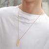 Steel Hip-hop Cool Style Rectangle Necklace Necklace for Men Jewelry Accessories Sweater Chain