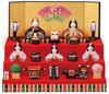 Yakusigama Nishiki-Saika Miyabi Hina Dolls (Three-Tiered Display) [2455] Festival Charm, Celebration Ornament, Interior Decoration