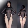 Bodysuit Sexy Lingerie Suit Elastic Bodysuit Mesh See Through Fishnet Open Crotch Women Sexy Lingerie