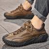 2025 Lace-Up Leather Men's Casual Shoes Spring and Summer Large Size Trend Youth Outdoor Shoes Men's 2025