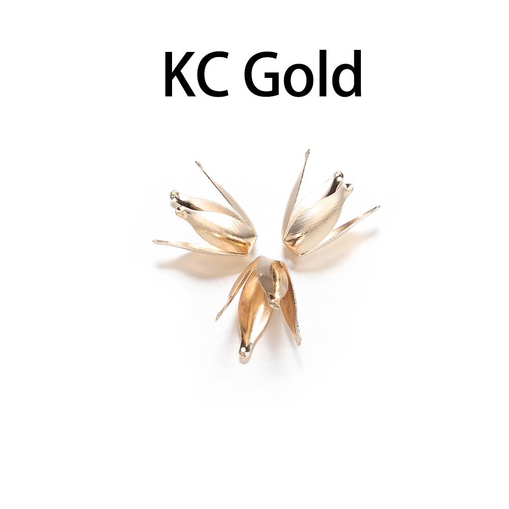 100pcs/lot Silve Gold Flowers Filigree Petal Beads Caps Findings Bulk End Spacer Charms Bead Cap For Jewelry Making DIY Supplies