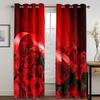 Red And Pink Color Shiny Roses Sunshade Curtains Girl Bedroom Decorated With Digital Printed Thin Curtains Living Room