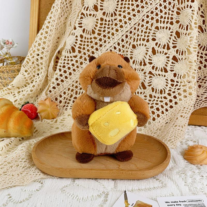 Cute Creative Groundhog Plush Pendant Cartoon Stuffed Animal Doll Keychain Backpack Hanging Decoration Keyring Gifts