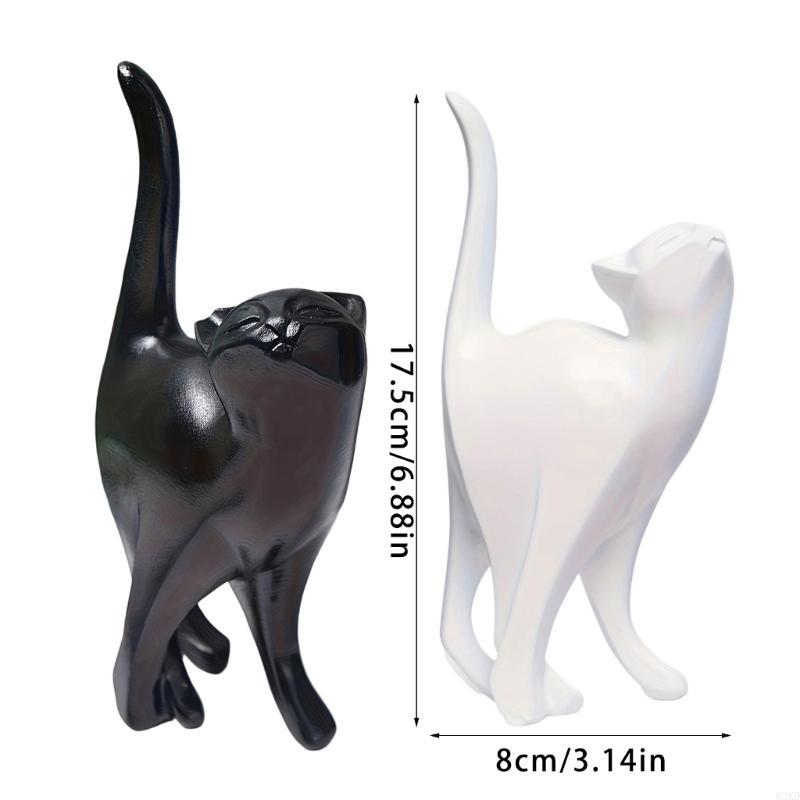 62KD Modern Cats Sculpture Abstract Design Resins Kitten Statue Living Room Accent