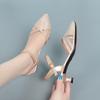 Women's Shoes Slingback Pointed Toe Summer 2025 Hollow Rhinestones Footwear Transparent Diamond Fashion Buckle Strap Gauze