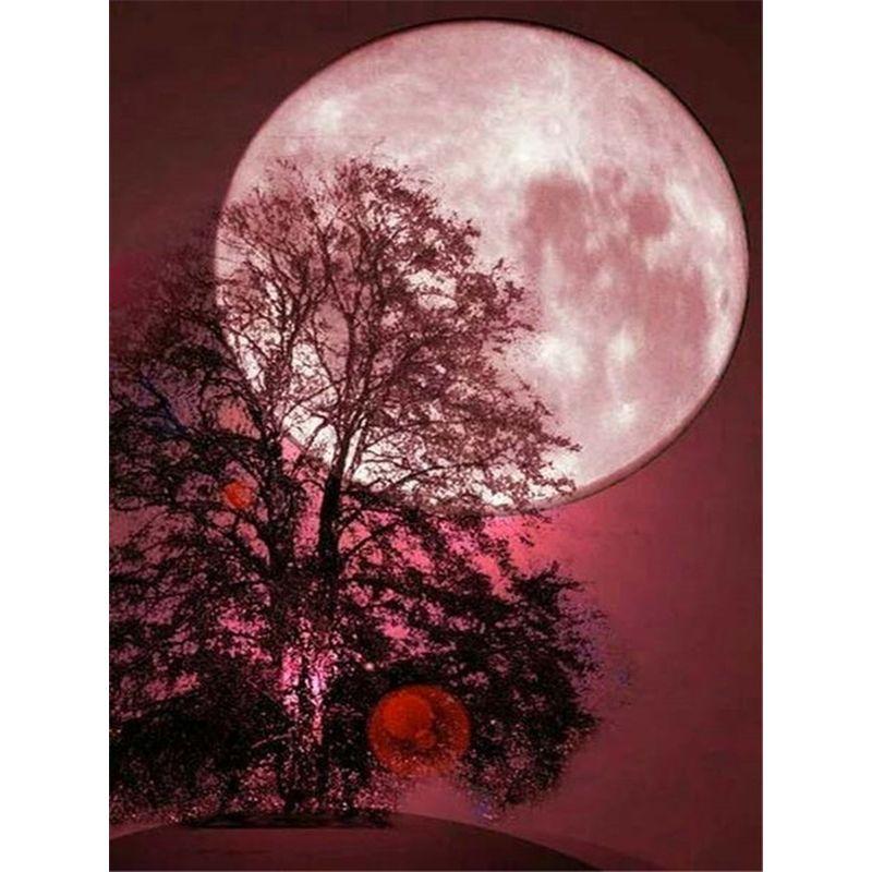 Framrless Diamond Embroidery 5d Set Moon Landscape Diamond Mosaic Painting Adult Picture Of Rhinestones Home Decor