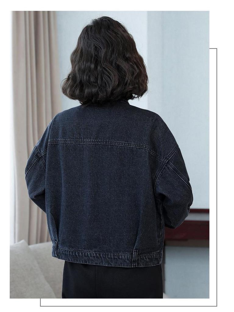 2024 Женская джинсовая куртка свободного кроя — весна и осень в стиле Гонконга