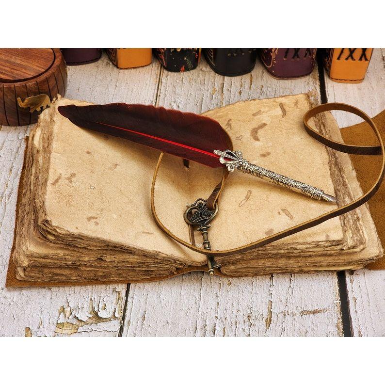 Tree of Life Leather Journal - Antique Handmade Deckle Edge Vintage Paper Leather Grimoire, Book of Shadows, Spell Notebook, Gift for Him