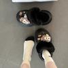 Shirley Mei Casual Hairy Two Wearing Hole Shoes Women's 2025 Autumn and Winter Cute Cartoon Thick-soled Baotou Slippers Cotton Slippers