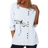 Elegant White Cotton Top with Multiple Printed Designs for Ladies, Round Neck, and Long Sleeves