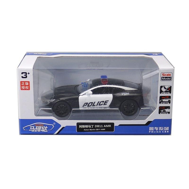 Martin 132 Aston Alloy Car Model Police Car With Sound Light For Collector