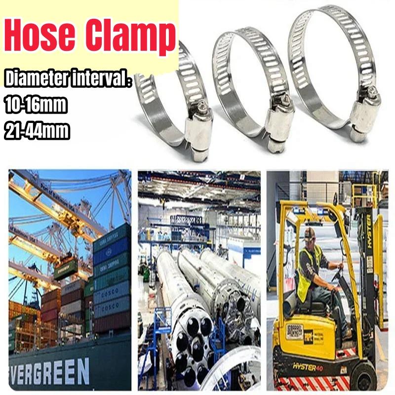 10 Pieces Adjustable 304 Stainless Steel Screw Hose Clamp Car Fuel Faucet Hose Clamp Worm Gear Clamp Hardware Accessories
