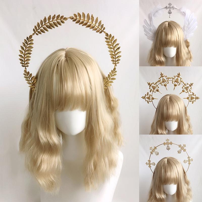 1 комплект Halo Crown Angel Feather Wings головной убор Halo Goddess головной убор KC головной убор аксессуары для головных уборов Готическая Лолита