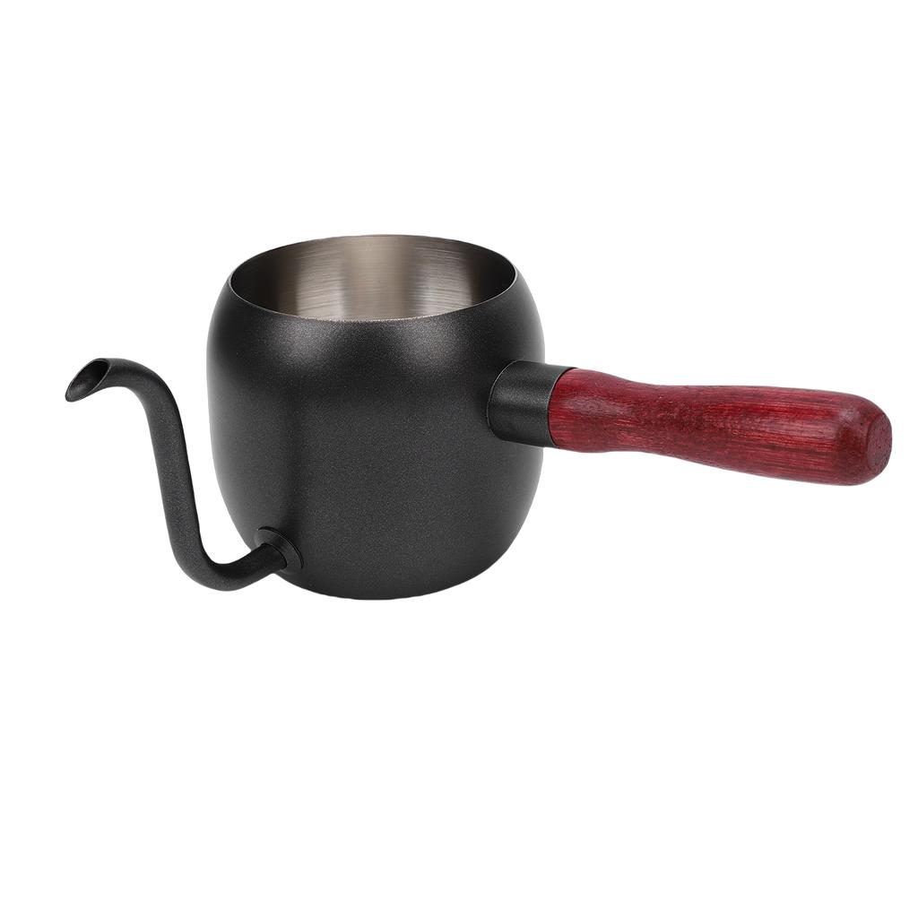Pour Over Coffee Kettle 500ml 304 Stainless Steel Gooseneck Spout Coffee Drip Teapot with Wood Handle for Camping