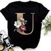 Summer Women's Fashionable Simple Floral Letter Printed Pure Cotton Short Sleeved Women's T-Shirts Women’s