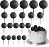 20 Pcs Mini Balloon Cake Topper Decorations with Gold Balls On Sticks - Cake Picks for Birthday, Wedding, and Party Decorations