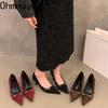 Designer Spring Pointed Toe Office Lady Pumps Fashion Shallow Slip On Shoes Ladies Elegant Party Dress Shoes