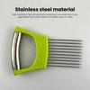1 Set Onion Cutter Stainless Steel Potato Tomato Slicing Holder Non-Slip Grip Vegetable Lemon Slicer Chopper for Kitchen
