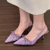 Xiaoxiangfeng French Temperament Purple Bag Head Sandals Women's 2025 New Skirt Niche Pointed Stiletto High Heels