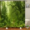 3d Printing Green Forest Waterfall Shower Curtains Waterproof Bathroom Curtain With Hooks Bath Curtain 180*200 Polyester Fabric