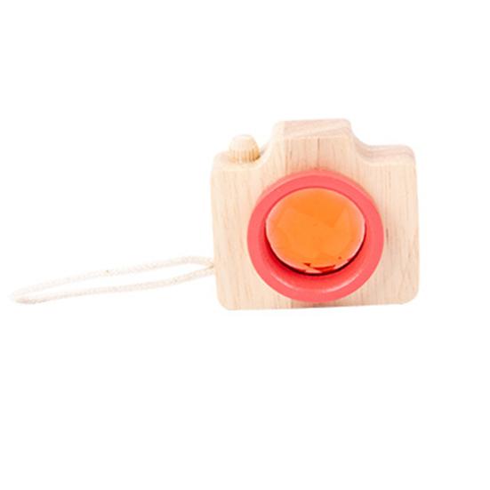 Useful with Hanging Rope Colors Cognition Exquisite Workmanship Parent-child Interactive Wooden  Camera Kaleidoscope Toy for Baby