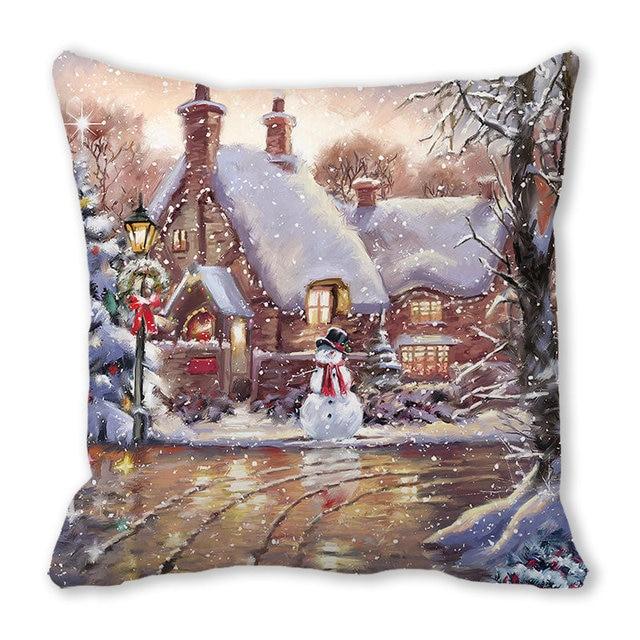 Christmas Ornament Navidad Noel Xmas Gifts Christmas Cushion Cover Merry Christmas Decorations for Home