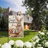 Easter Bunny Garden Flag Gray Rabbit Spring Floral Farmhouse Holiday Outside Decorations Burlap Yard Flag