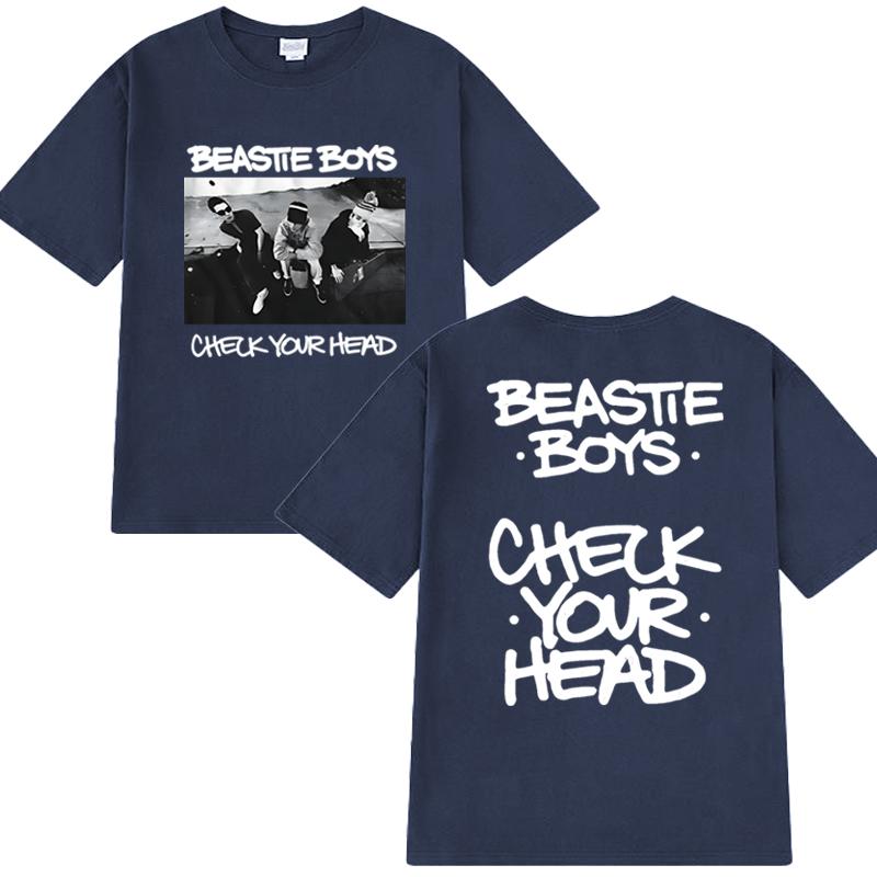 Hip Hop Groups Beastie Boys Check Your Head Album Print T Shirt Unisex Vintage Summer Short Sleeve T-shirts Men Women Cotton Top
