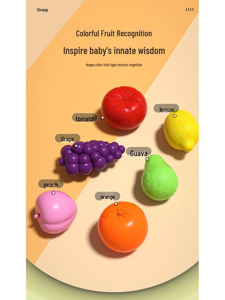 Rainbow Fruit Shape Cognition Toy for Infant Fine Motor Training