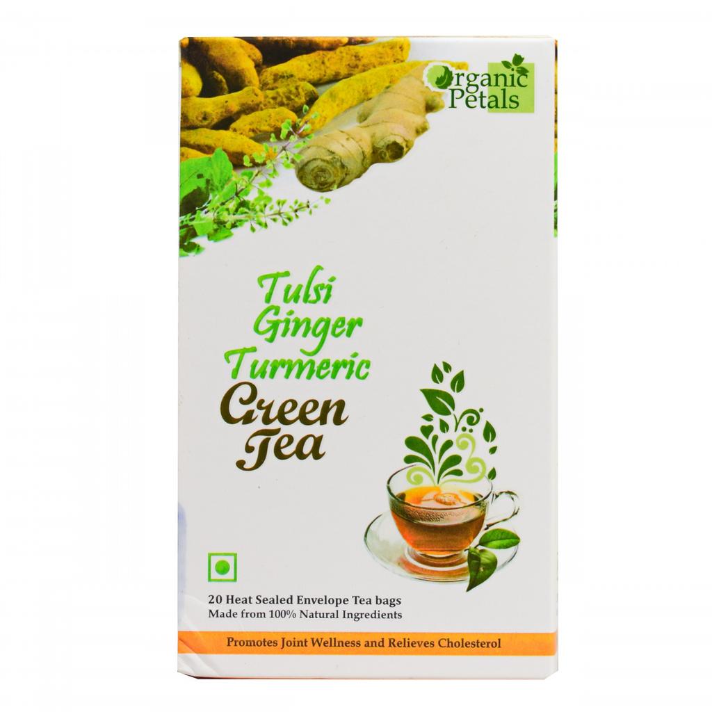 Green Tea with Tulsi, Ginger and Turmeric (20 Pack), Tulsi Ginger Turmeric Green Tea, WinTrust Pharmaceuticals