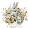 Special Shape Diamond Painting Tabletop Ornaments Kit Cute Rabbit Easter Desktop Diamond Art Kits Egg Flower for Adults Beginner