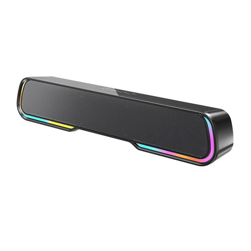 RGB Scrolling Light Illuminated Speaker Desktop Strip Portable Subwoofer High-power Bluetooth Speaker
